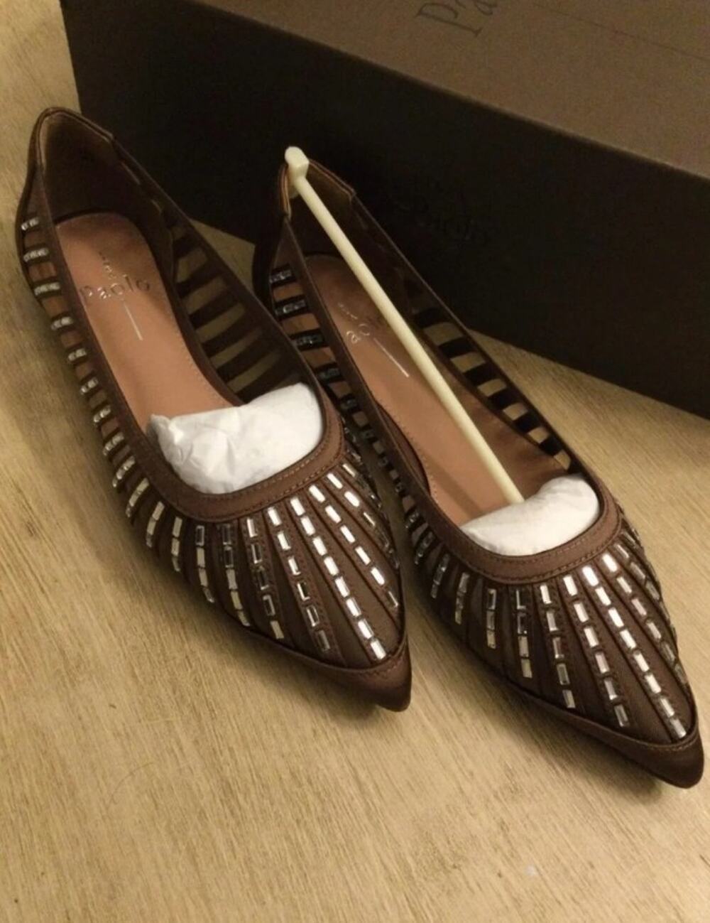 Copied - Linea Paolo Kalaia Noelle Chocolate Satin Women's sz 13 Flat shoes
